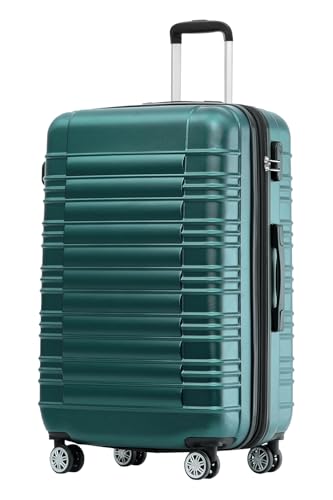Detalle de BEIBYE Reisekoffer 2088 Hartschalenkoffer L, Dunkelgrün – 75+ Liter, 4 Zwillingrollen, erweiterbar