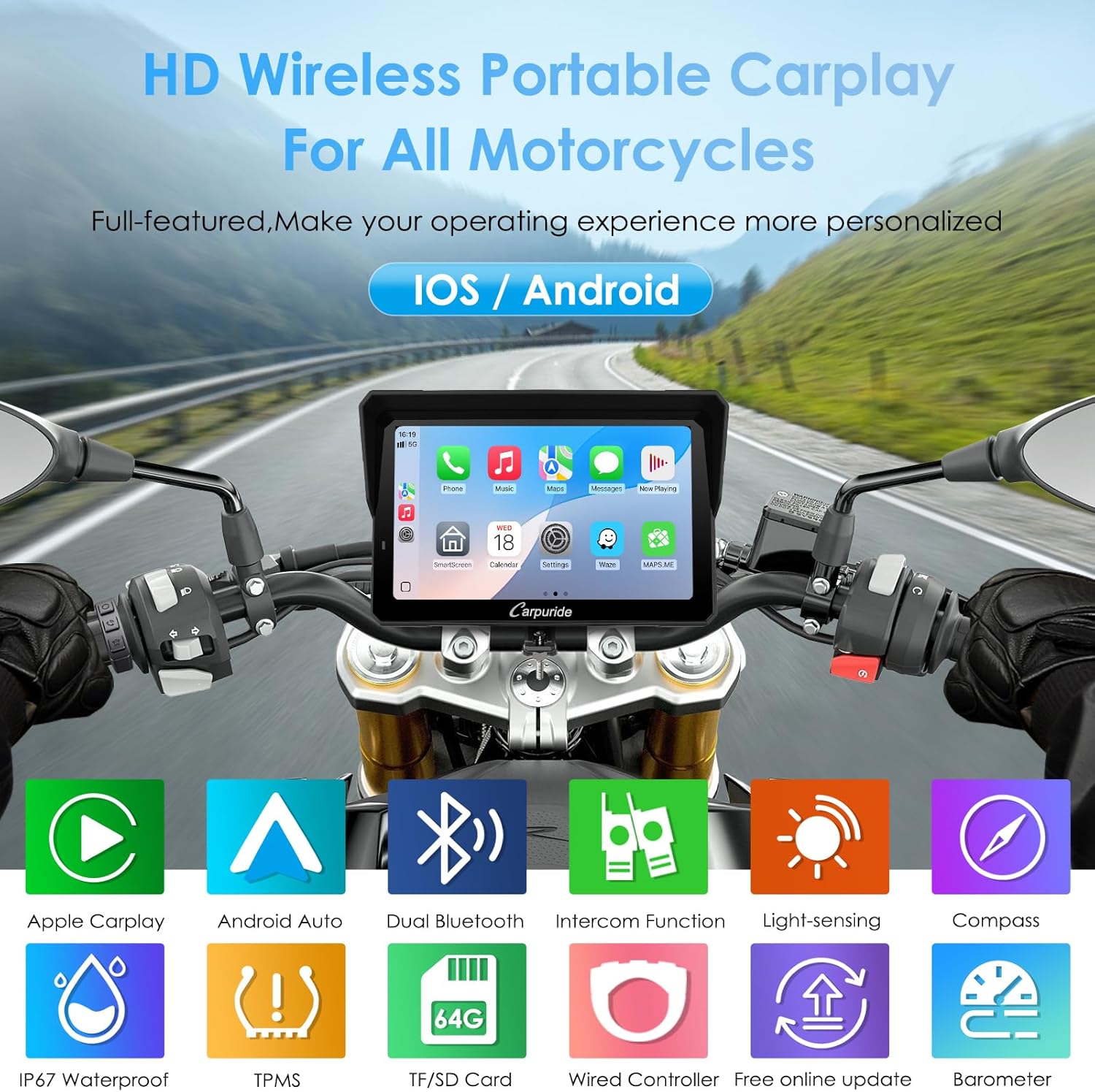 Thumbnail 1 de Carpuride W702S PRO Motorcycle GPS