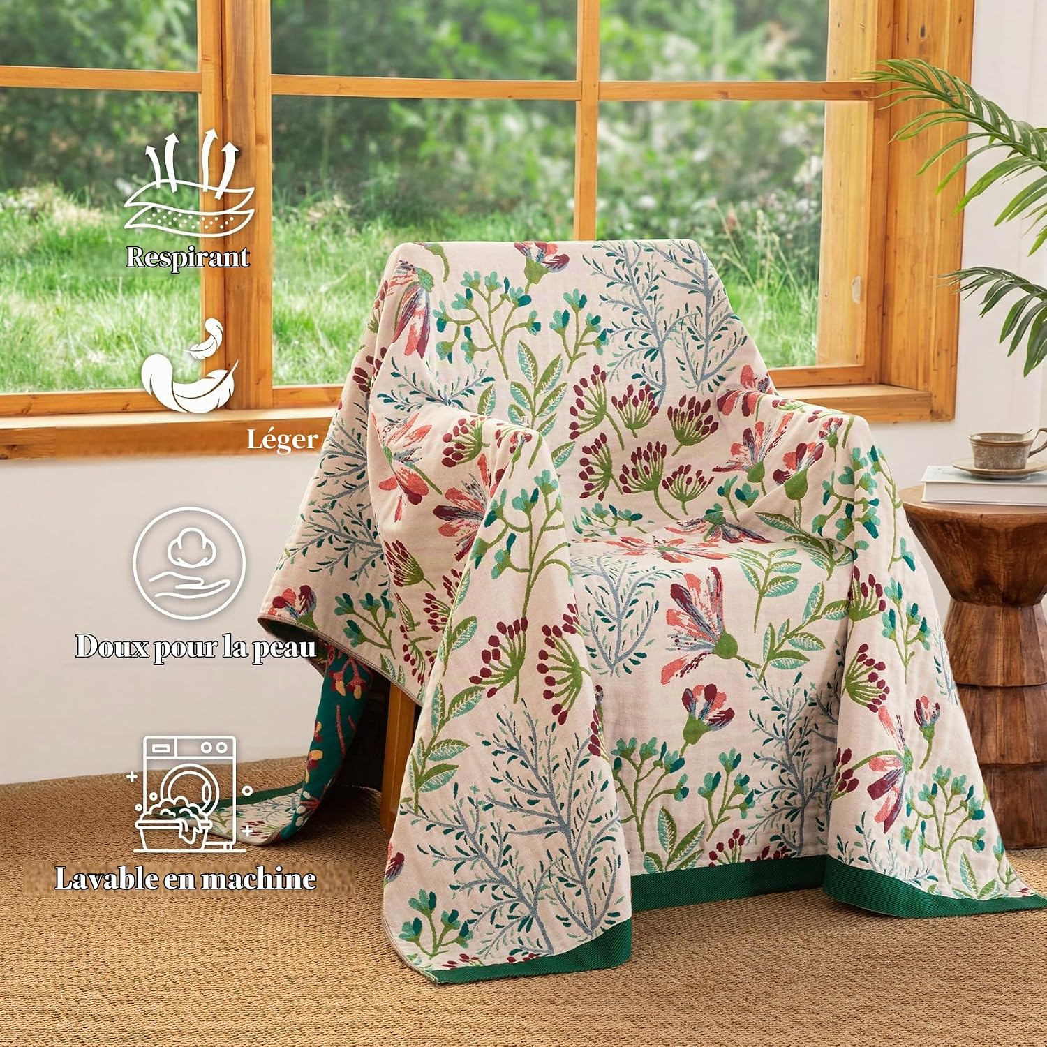 Detalle 1 de Dormilin EU-HA-SZLST-LL-200230 boho-sprei 200 x 230 cm, dubbelzijdig katoen