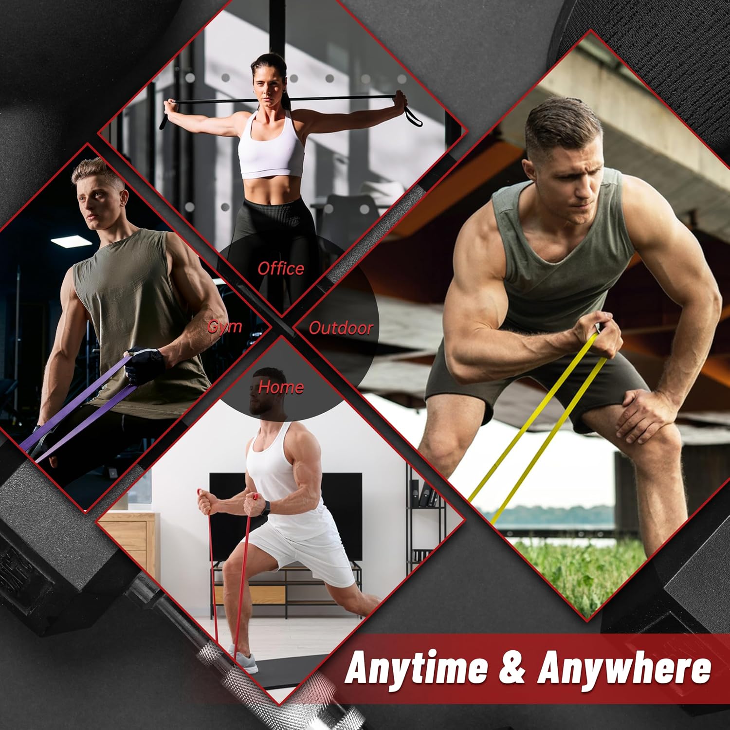 Detalle de Pull Up Assistance Bands – 5-Set Resistance Bands for Full-Body Training