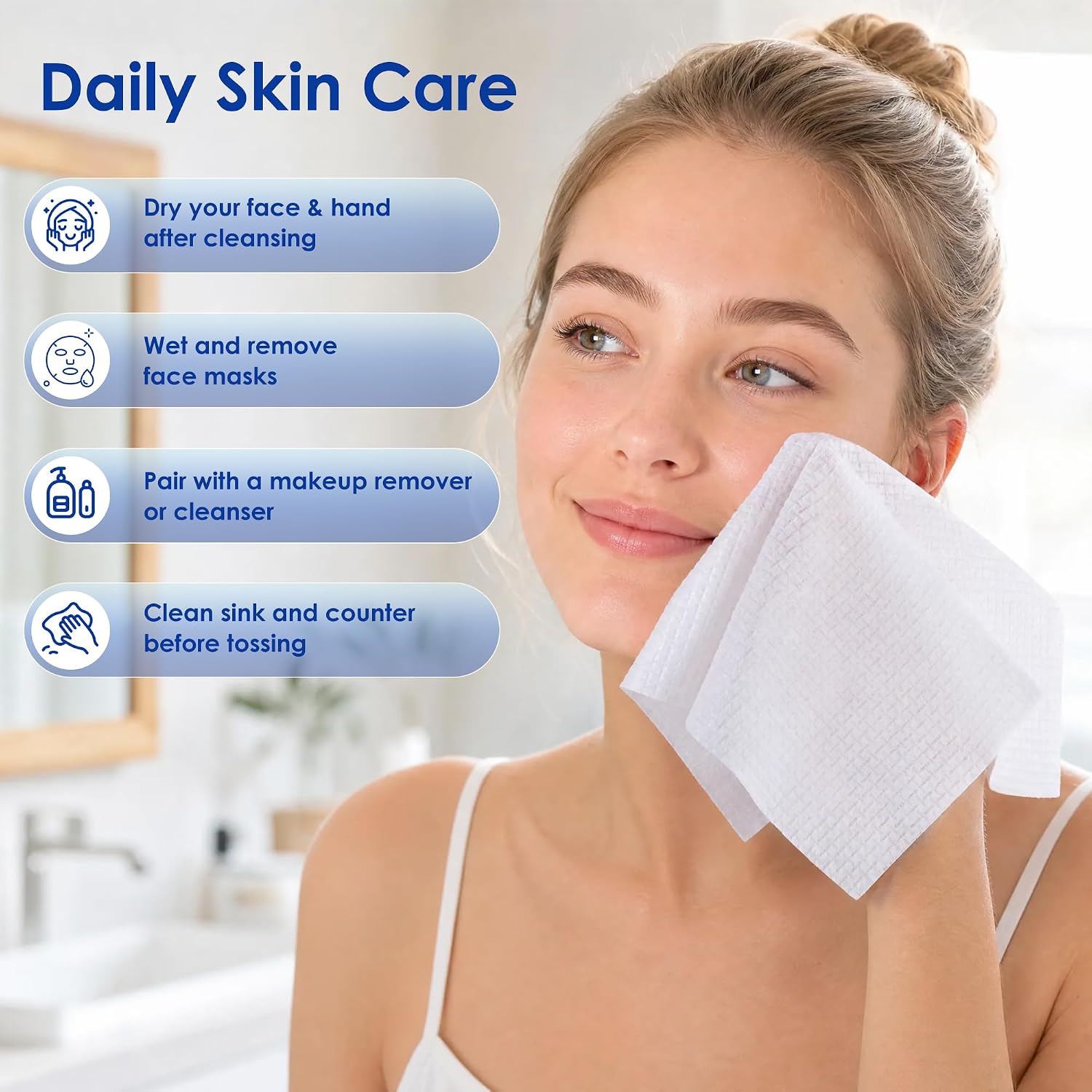 Detalle de SDIW Disposable Face Towels, 10 × 12 Inches