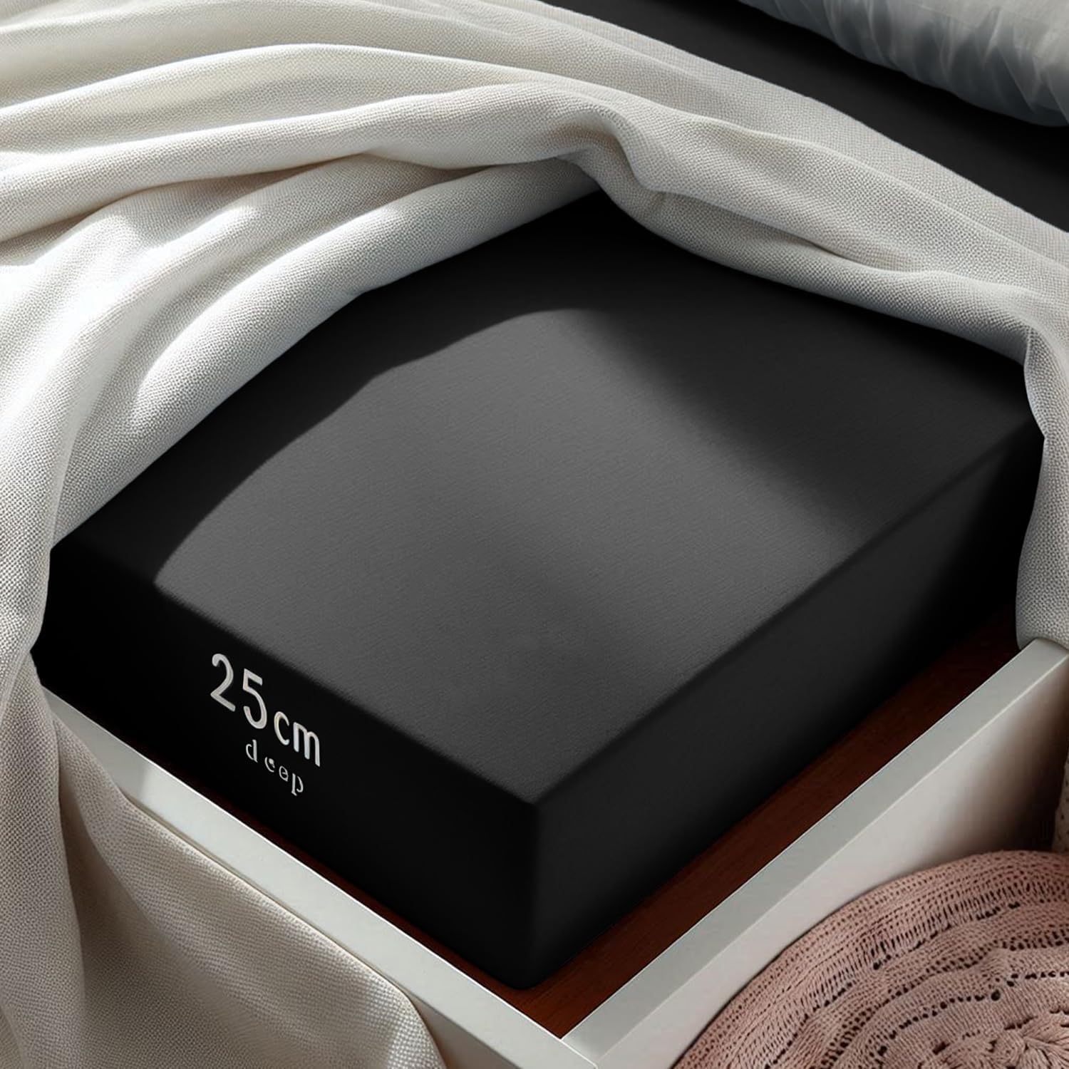Detalle de Aspire Homeware Double Fitted Sheet 25 cm