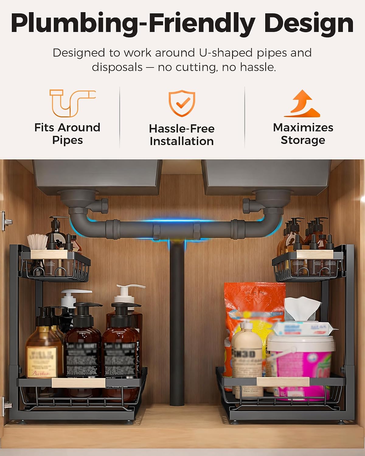 Detalle de Sevenblue 2-Pack Under Sink Organizer