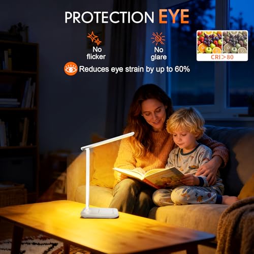 Detalle de karidi Lampada da Scrivania Senza Fili Ricaricabile, Lampada da Tavolo con Batteria 4000mAh – LED Piègevole per Studio, Ufficio e Camera da Letto