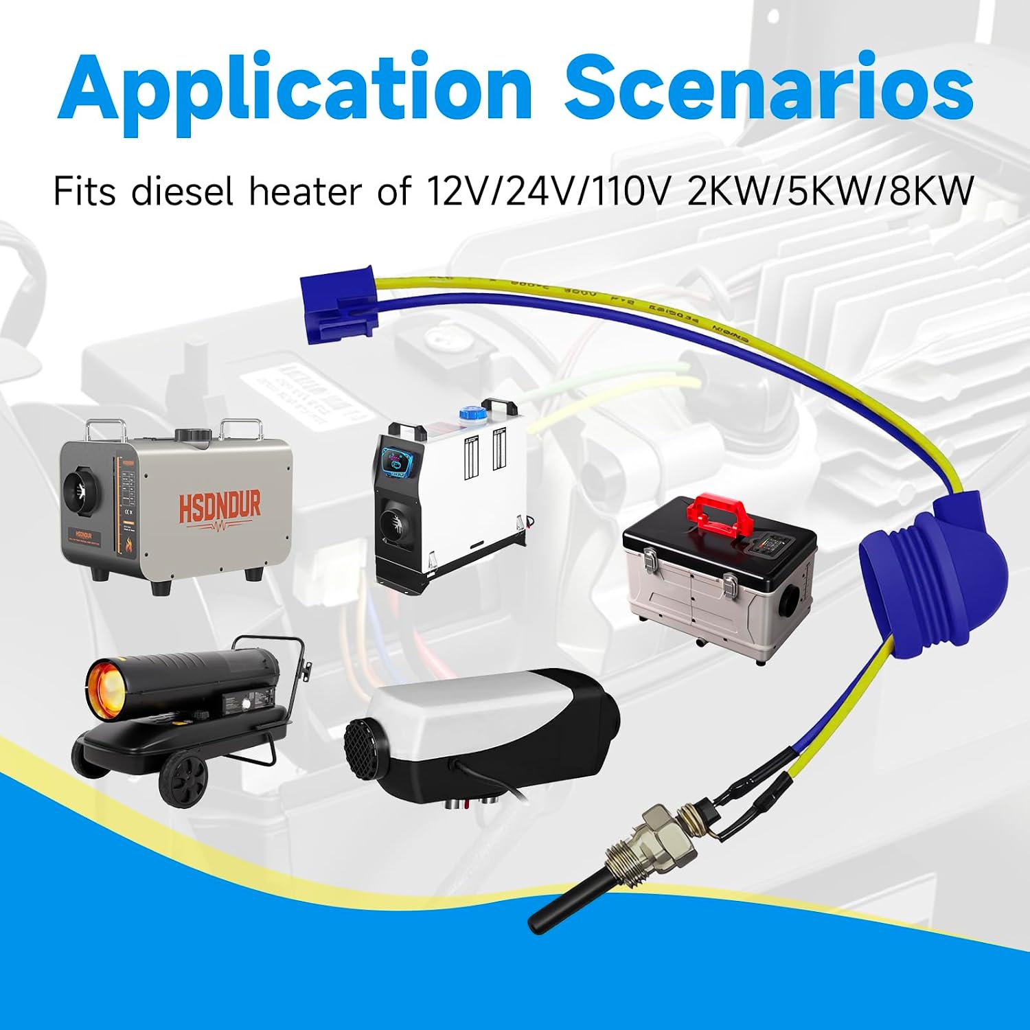 Detalle de HSDNDUR Diesel Heater Glow Plug Repair Kit, 2KW