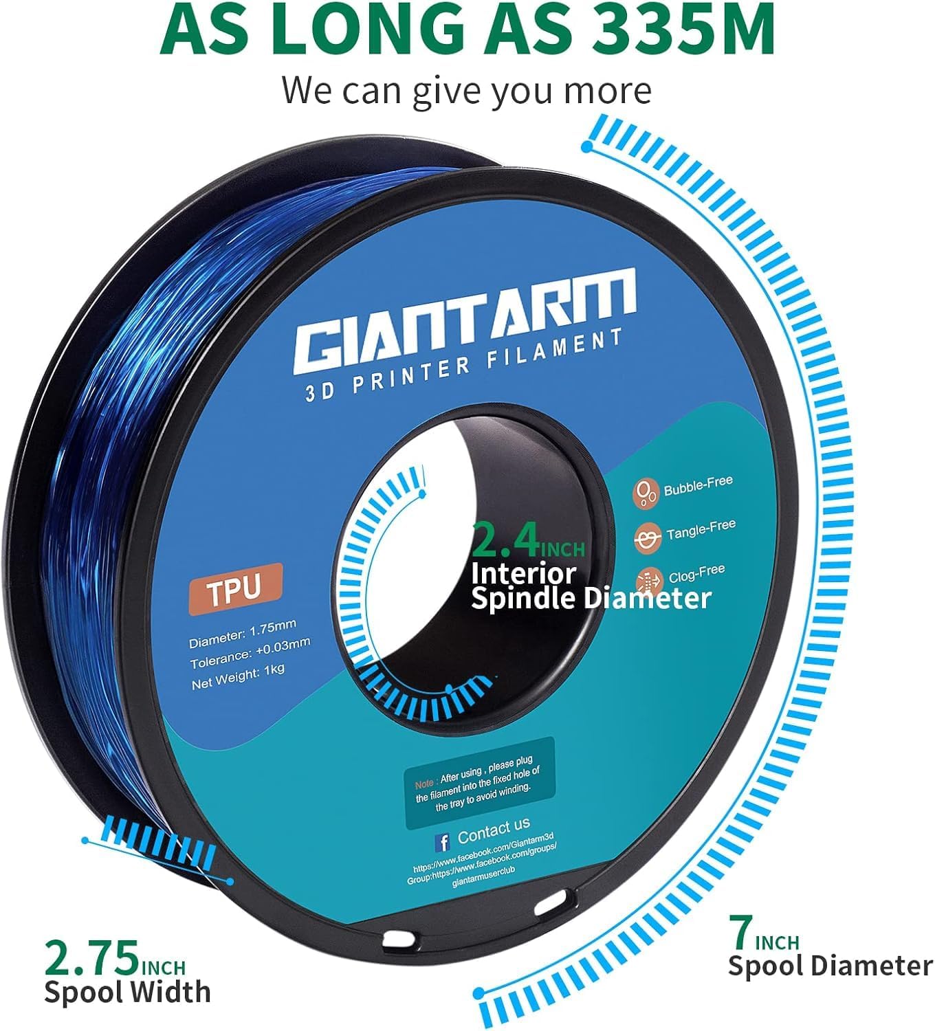 Thumbnail 4 de GIANTARM TPU Filament 1,75 mm 1 kg 🖨