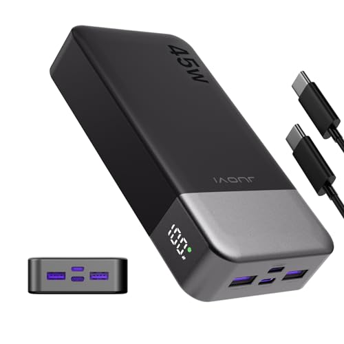 Detalle de JUOVI 45W Power Bank 20000mAh: ricarica rapida e multi-dispositivo per lavoro e viaggio