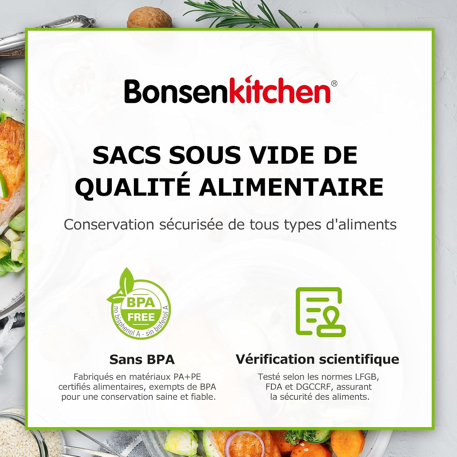 Thumbnail 6 de Bonsenkitchen Sacs sous vide 28 x 40 cm