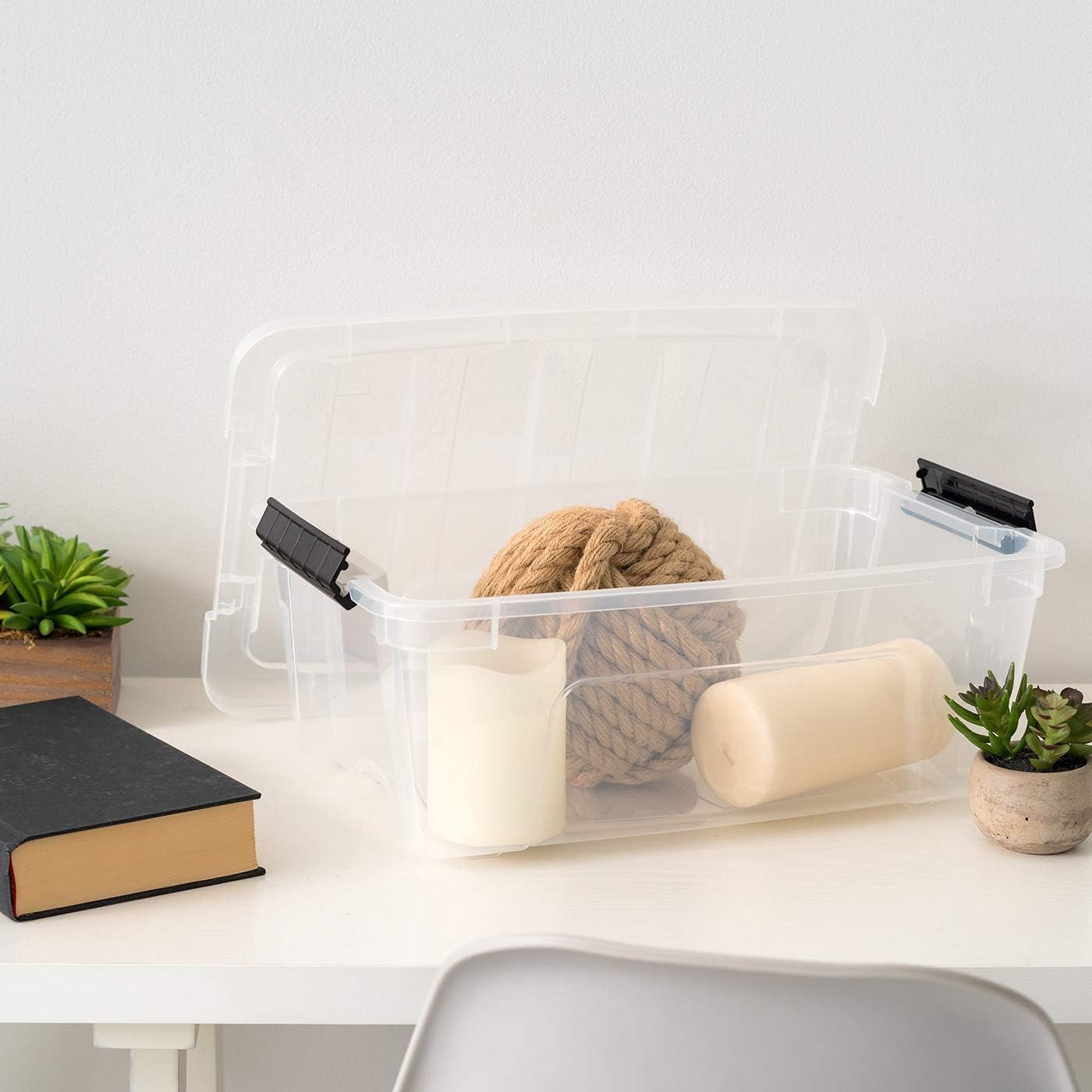 Thumbnail 6 de IRIS USA 13 Qt Plastic Storage Box with Lid and Latches – 6 Pack (Clear)
