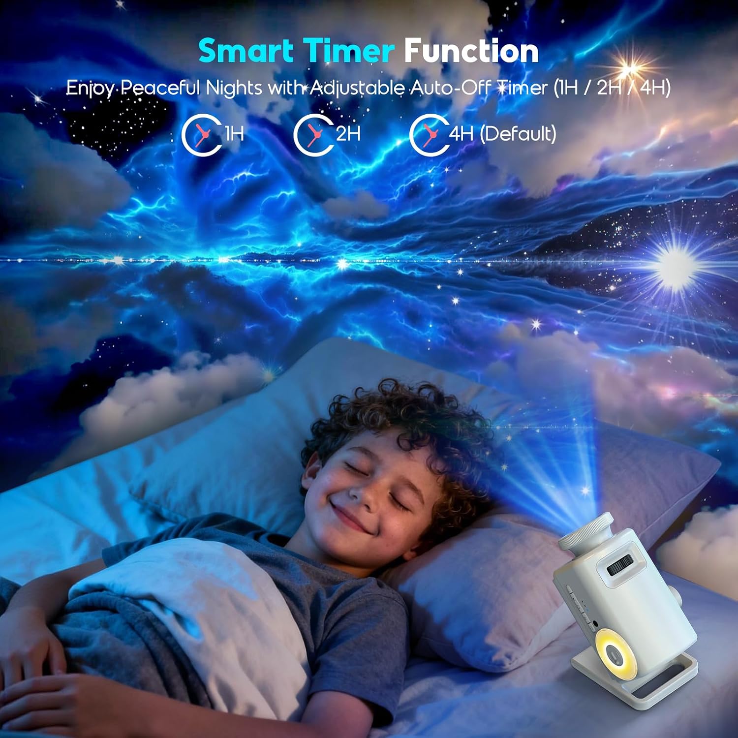 Detalle de AnySung Proiettore Stelle Galassia 3D: 60 temi dinamici, altoparlante Bluetooth e luceNotturna per camera da letto