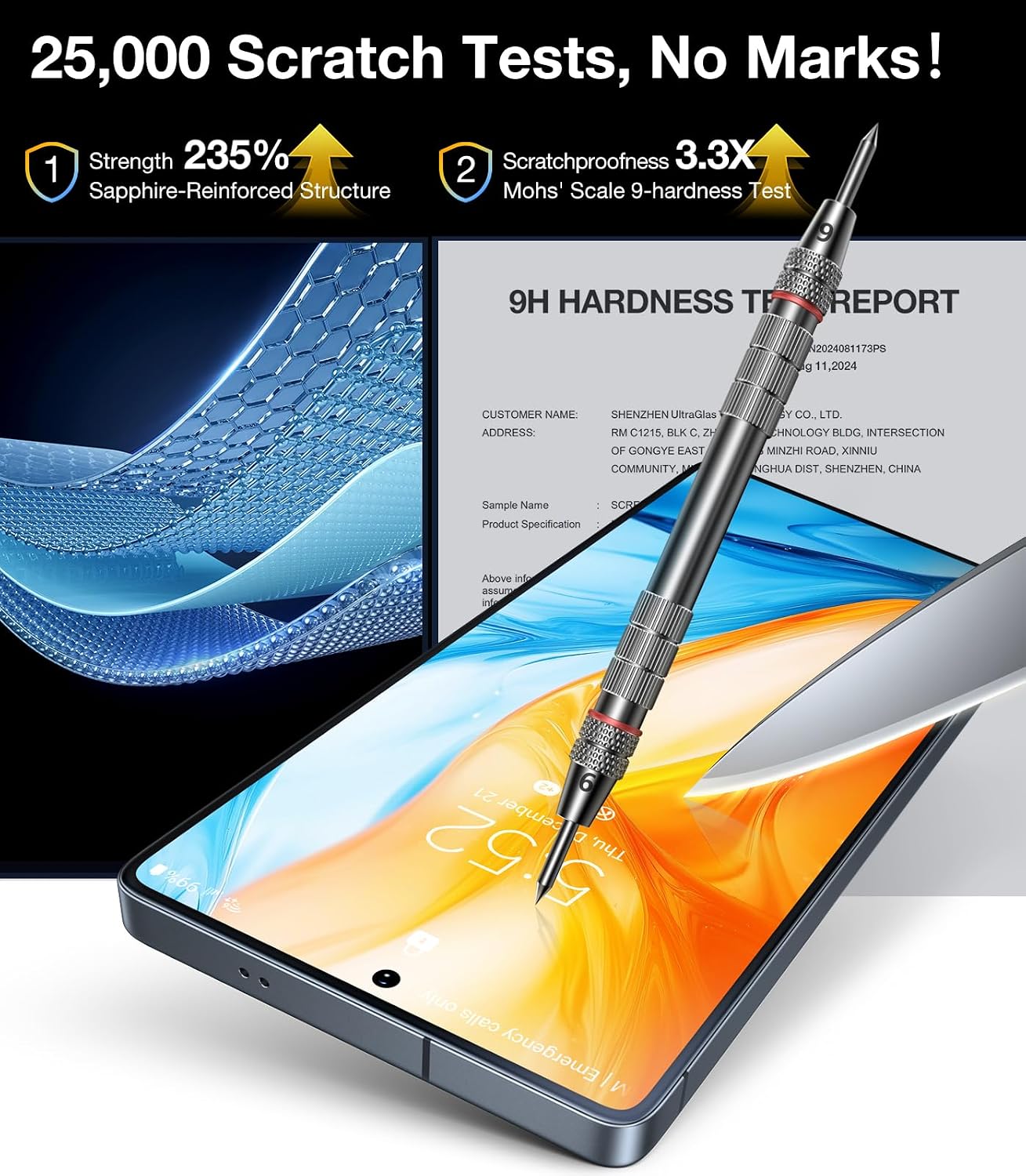 Thumbnail 3 de UltraGlass TOP 9H+ Armor Screen Protector for Samsung Galaxy S25+, 2-Pack
