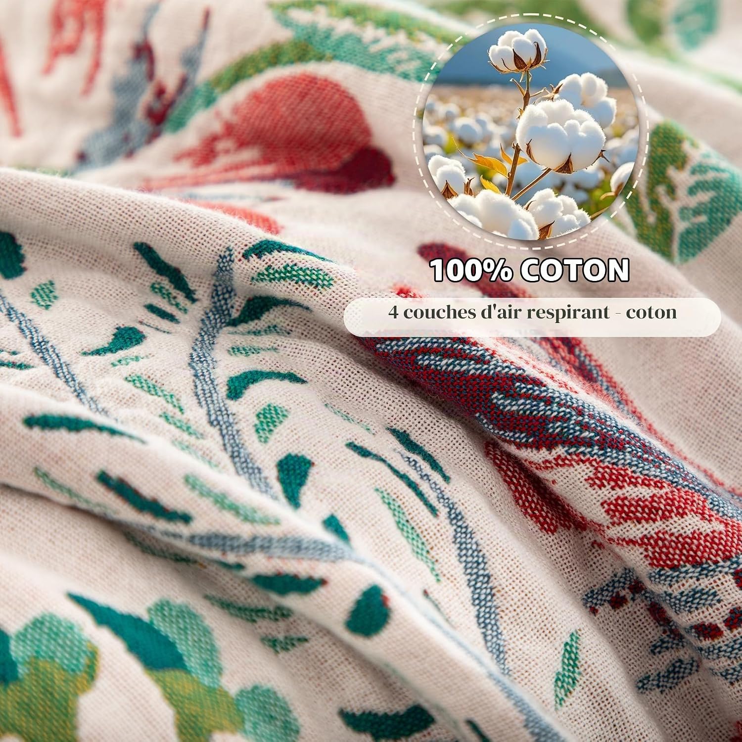 Detalle 2 de Dormilin EU-HA-SZLST-LL-200230 boho-sprei 200 x 230 cm, dubbelzijdig katoen