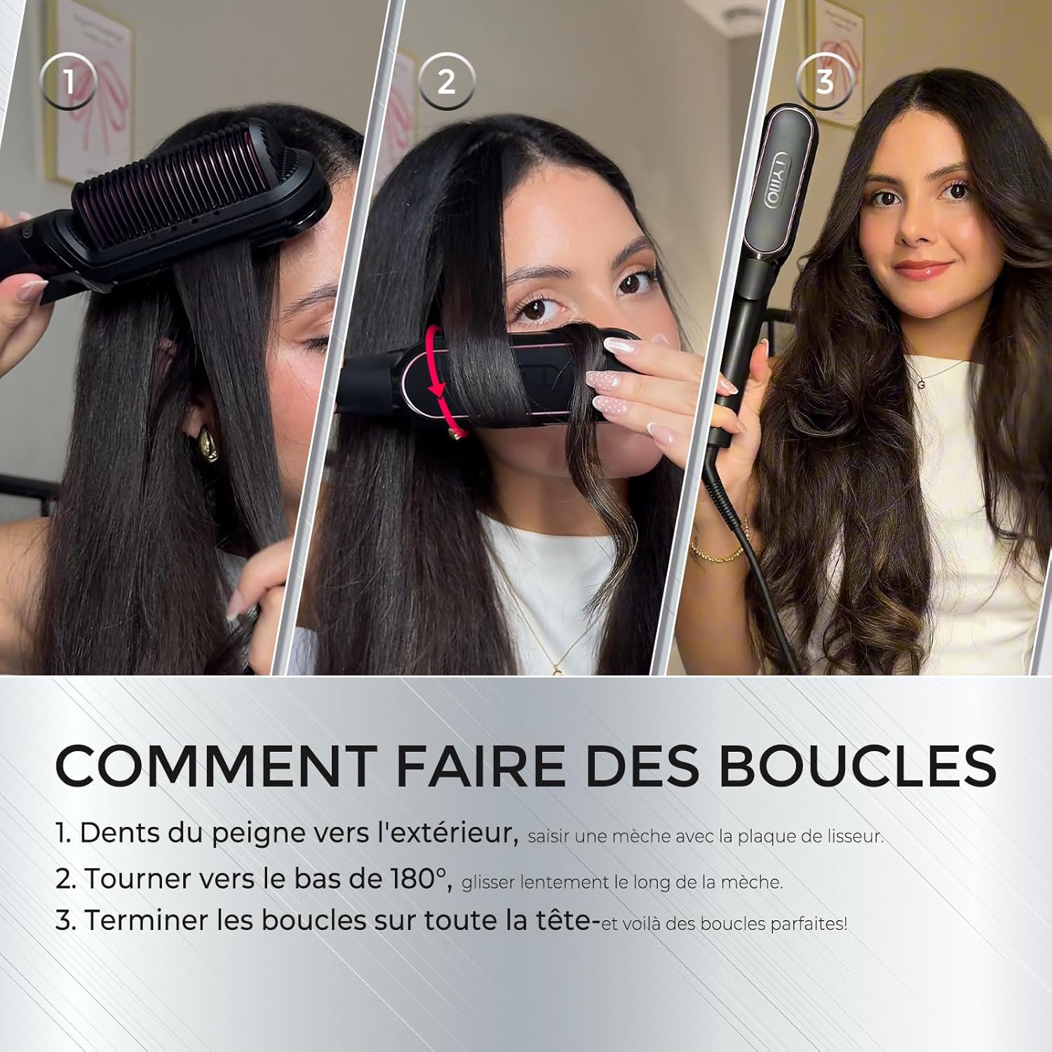 Thumbnail 6 de TYMO Lisseur Cheveux Professionnel 2 en 1 : Brosse Lissante Ionique et Fer à Lisser Boucleur