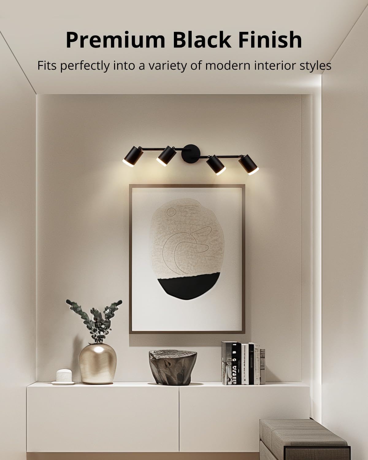 Thumbnail 5 de Gr4tec LED Ceiling Spotlight 4 Way – Modern, Rotatable GU10 Bar in Matte Black