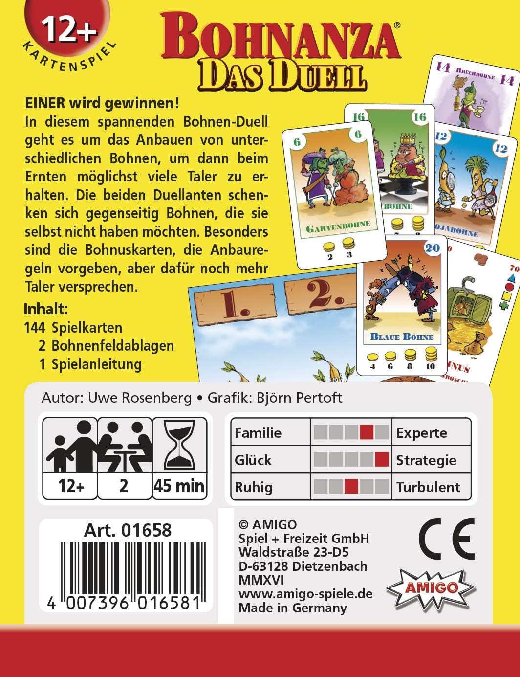 Detalle de AMIGO 01658 Bohnanza Duel jeu de cartes 🎲