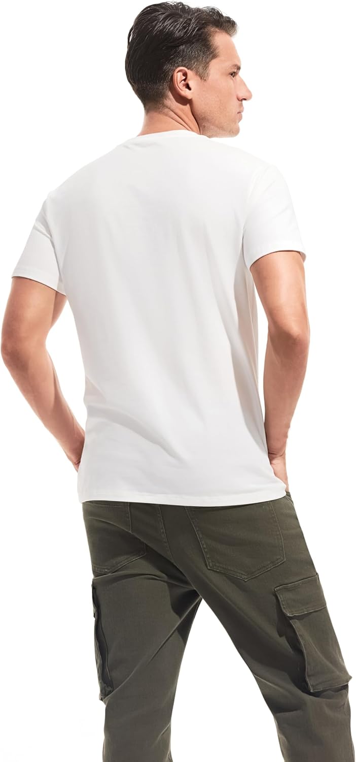 Thumbnail 2 de VEIISAR Herren Baumwoll T-Shirt (190g) – Mitteldickes Basic mit Rundhals, weich, dehnbar und bequem