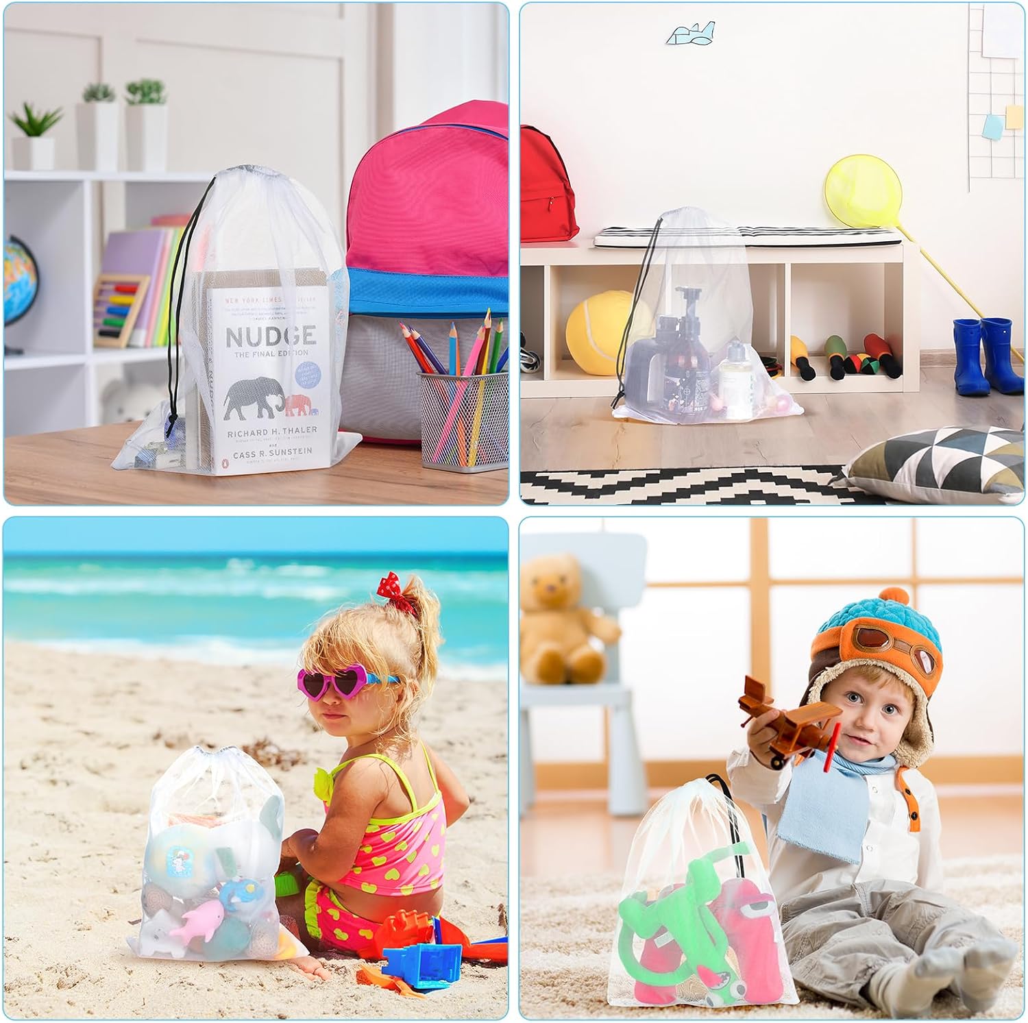 Thumbnail 6 de Aolso Organizzatore Giocattoli Bagno, 4PCS: Portagiochi da Bagno in Rete da Appendere