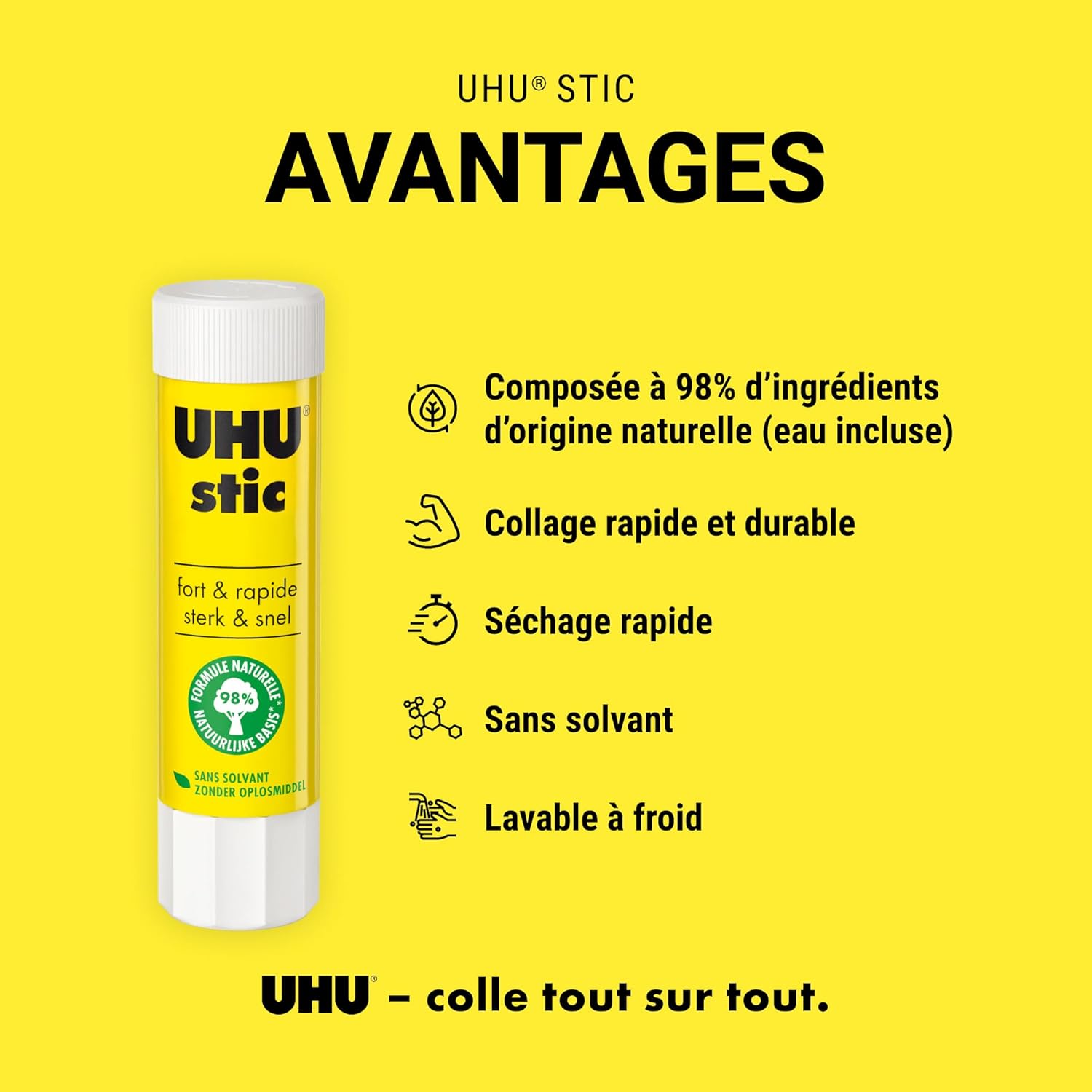Detalle de UHU Stic - Bâton de Colle Sans Solvants, Lot de 6 + 2 Sticks ReNature – 8,2 g chacun