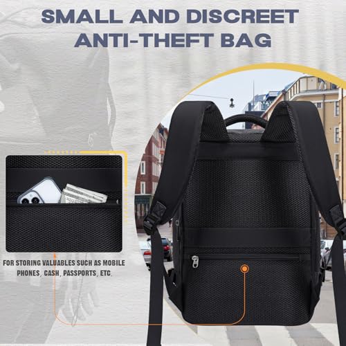 Detalle de Mochila de viaje VMIKIV 40x30x20/40x20x25: cabina para Ryanair, Vueling y otras aerolíneas con compartimentos y bolsillo antirrobo