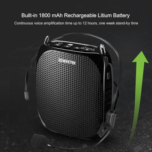 Detalle de ZOWEETEK Portable Rechargeable Mini Voice Amplifier for Teachers