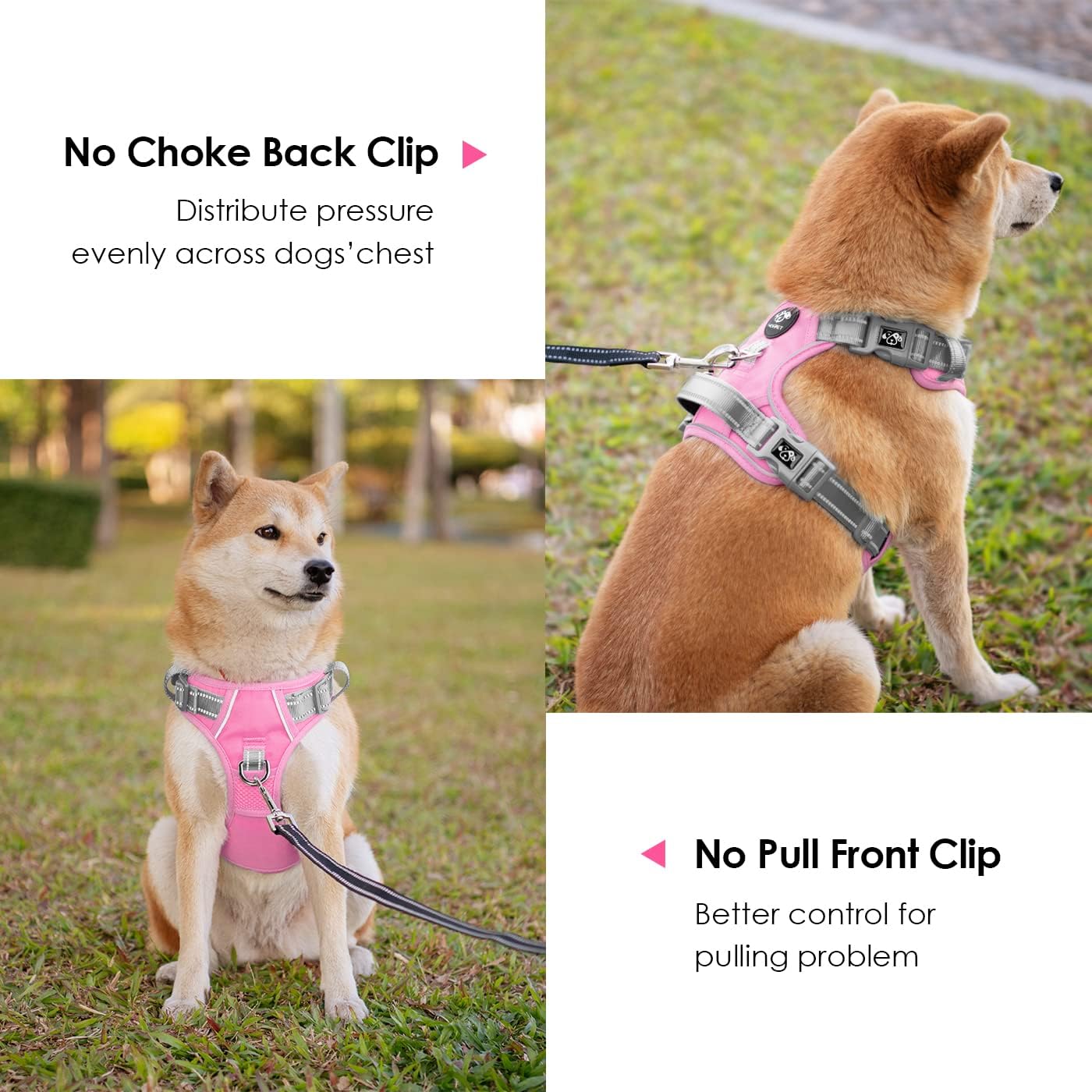 Detalle de PHOEPET Dog Harness No Pull: Escape-Proof, Adjustable Vest with Reflective Trim