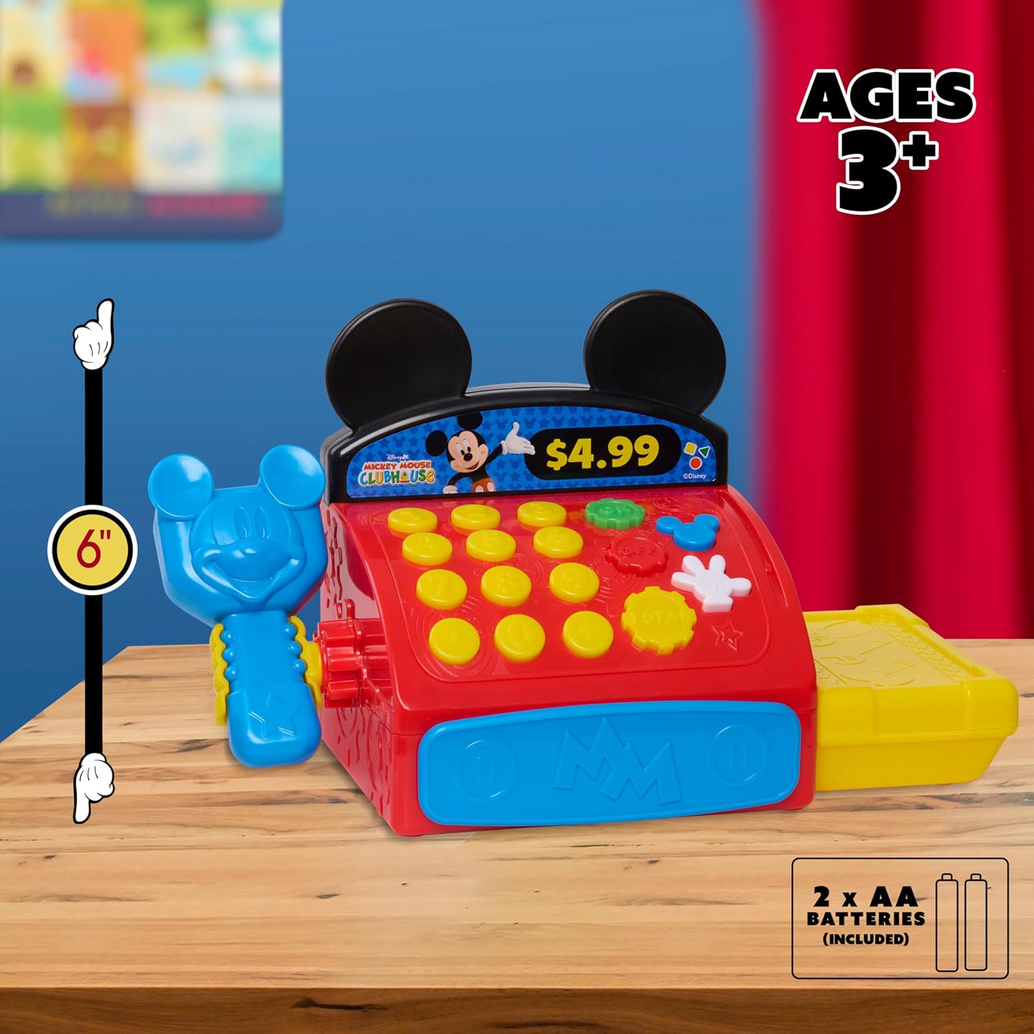 Detalle de Just Play Mickey Mouse Clubhouse Cash Register Toy with Scanner and Sounds