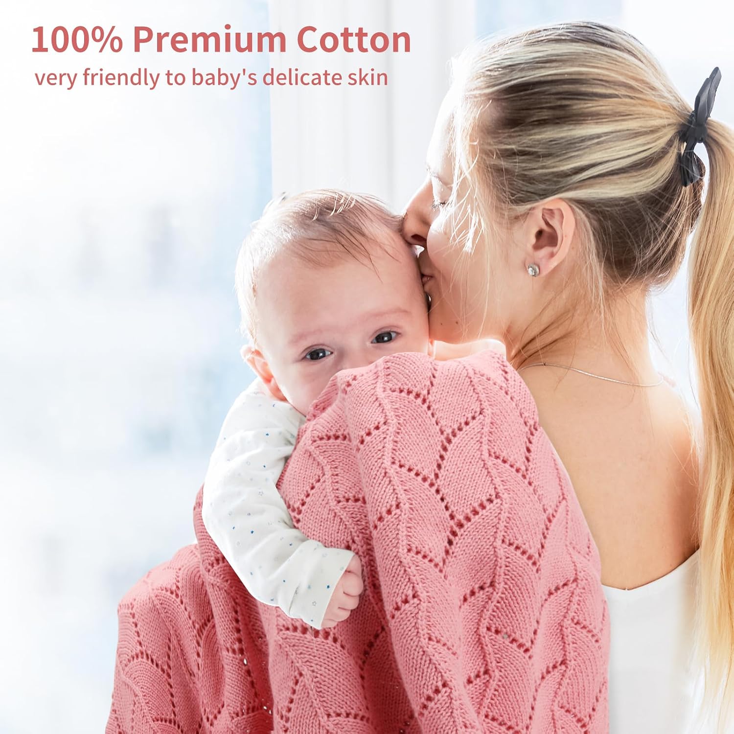 Thumbnail 1 de Loyfoky baby blanket, 100x80cm cotton knit