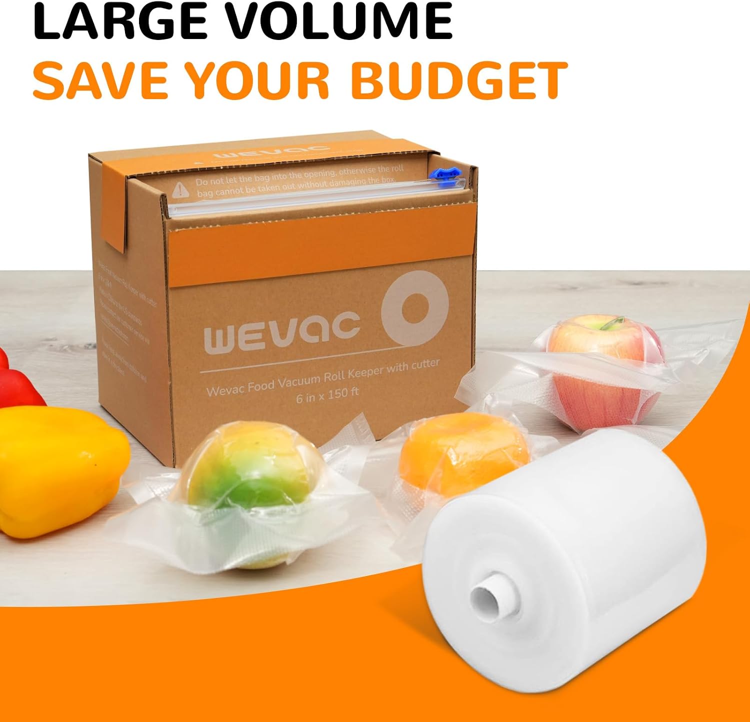 Thumbnail 6 de Wevac 6-inch x 150-foot Vacuum Seal Roll Keeper with Cutter, BPA-Free