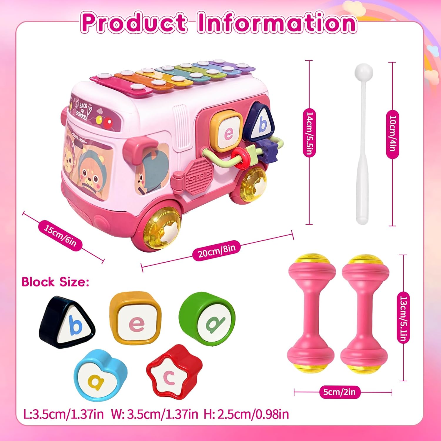 Thumbnail 2 de Montessori Xylophone Shape Blocks – Multi‑Functional Sensory Toy for 12–18 Months