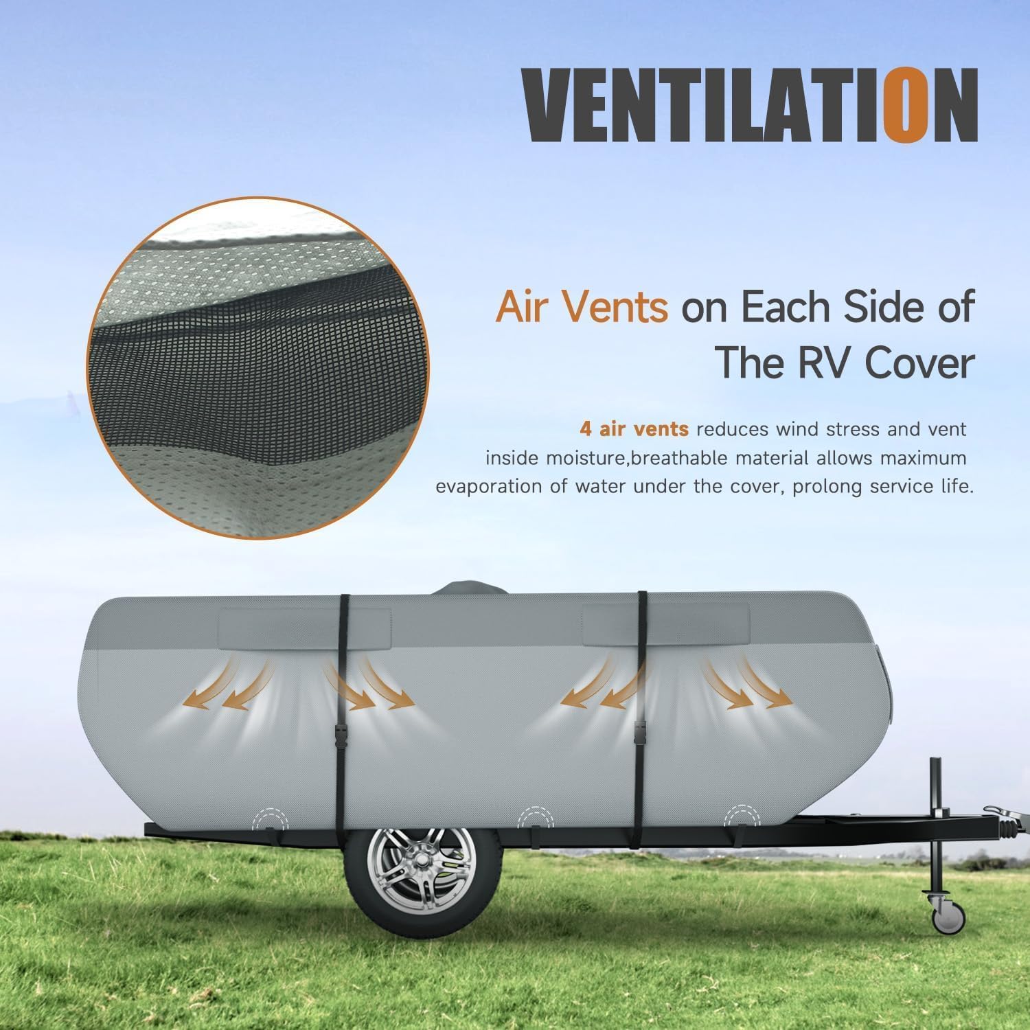 Thumbnail 5 de DikaSun Pop Up Camper Cover 8'-10' — 7-Layer Waterproof RV/Tailer Cover with UV Protection