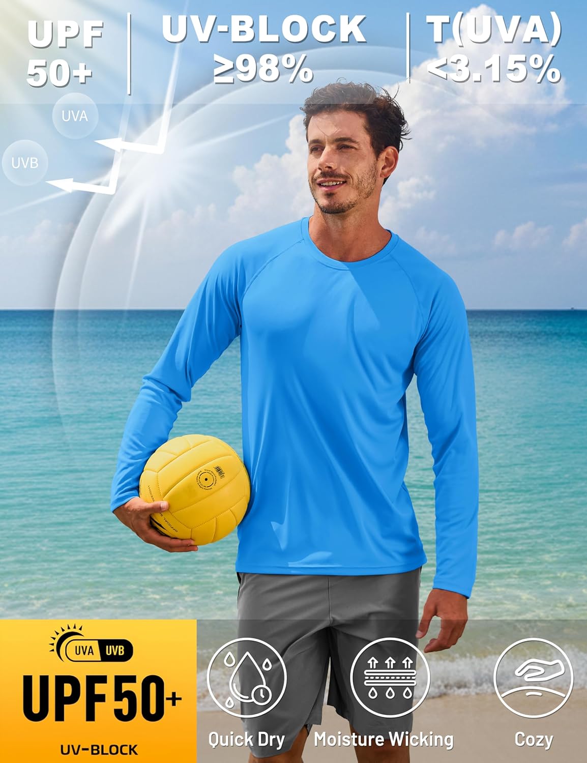 Thumbnail 2 de TACVASEN Men's UV Protection UPF 50+ Long Sleeve Shirt for Outdoor Activities