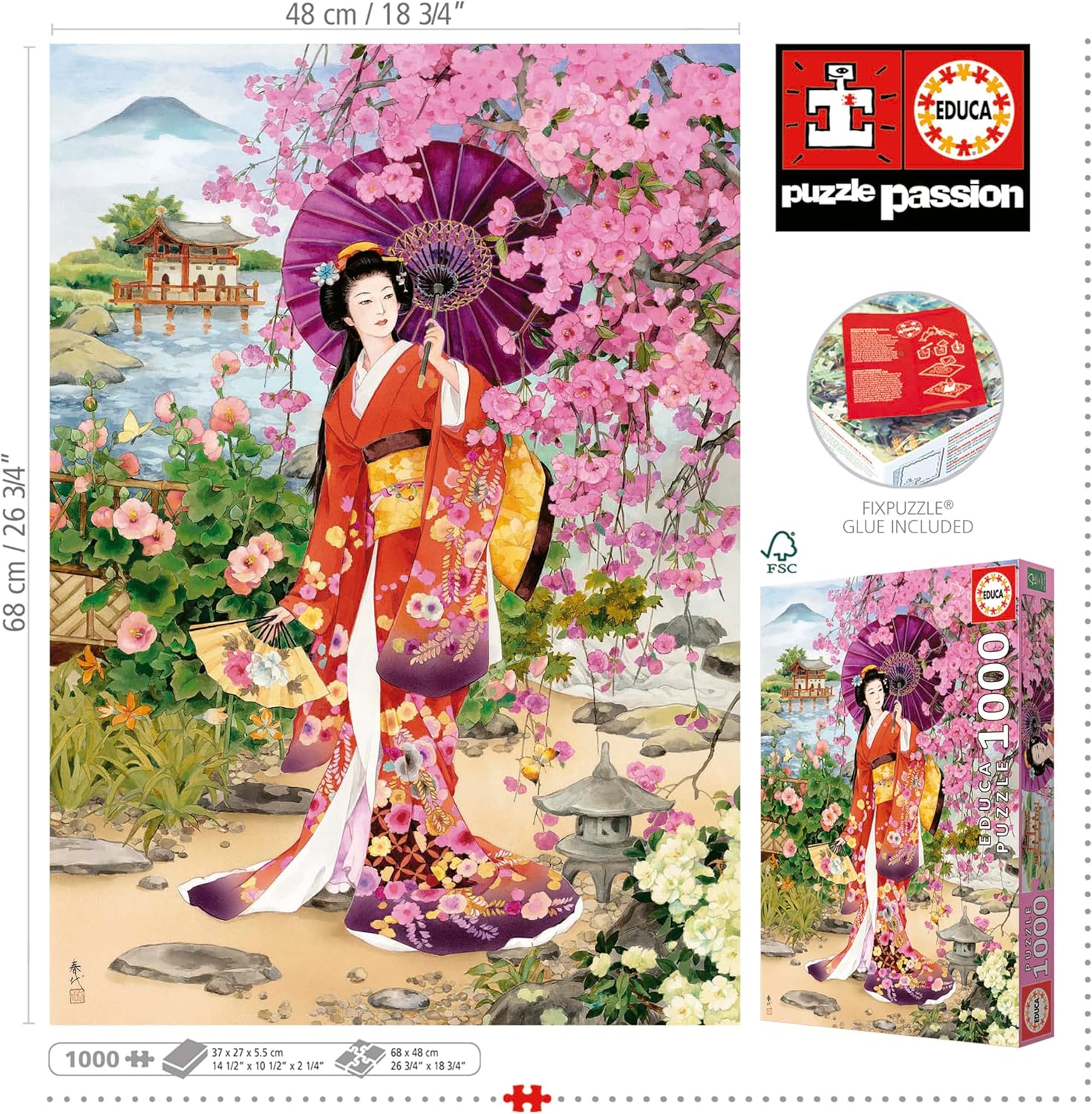 Thumbnail 4 de Educa Puzzle 1000 pezzi Teien, Haruyo Morita da 48x68 cm (include colla Fix) per adulti 14+