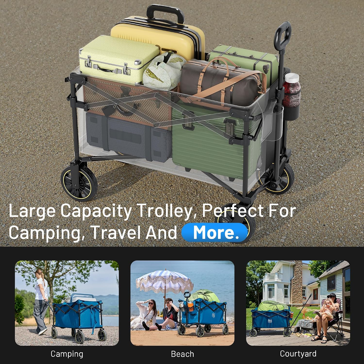 Thumbnail 4 de TIMBER RIDGE Festival Trolley on Wheels 200L: Foldable, Heavy-Duty Camping Wagon