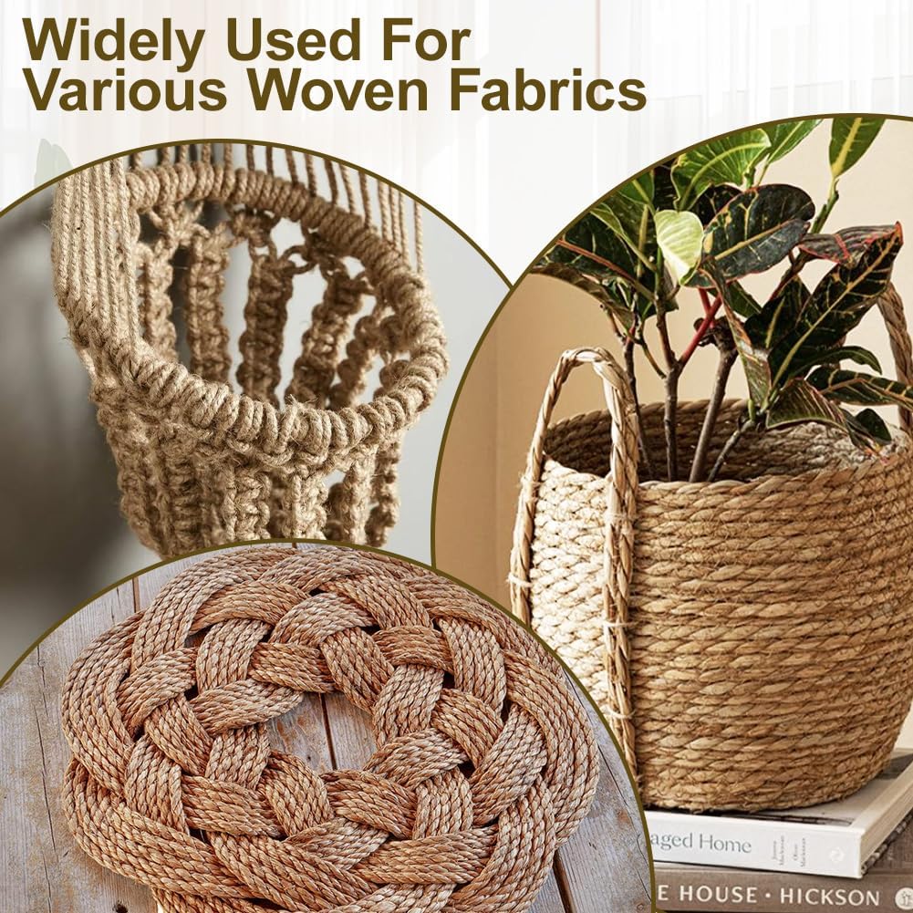 Thumbnail 6 de VSSHE 50m Jute Rope – 7mm Thick Natural Jute Twine in Brown