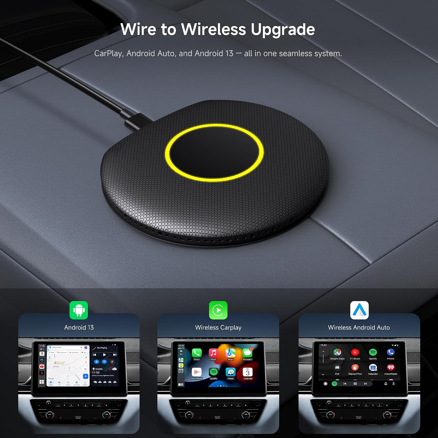Thumbnail 1 de ATOTOSELECT Wireless CarPlay Adapter: 8G+128G, 4G LTE, GPS, Full Android OS
