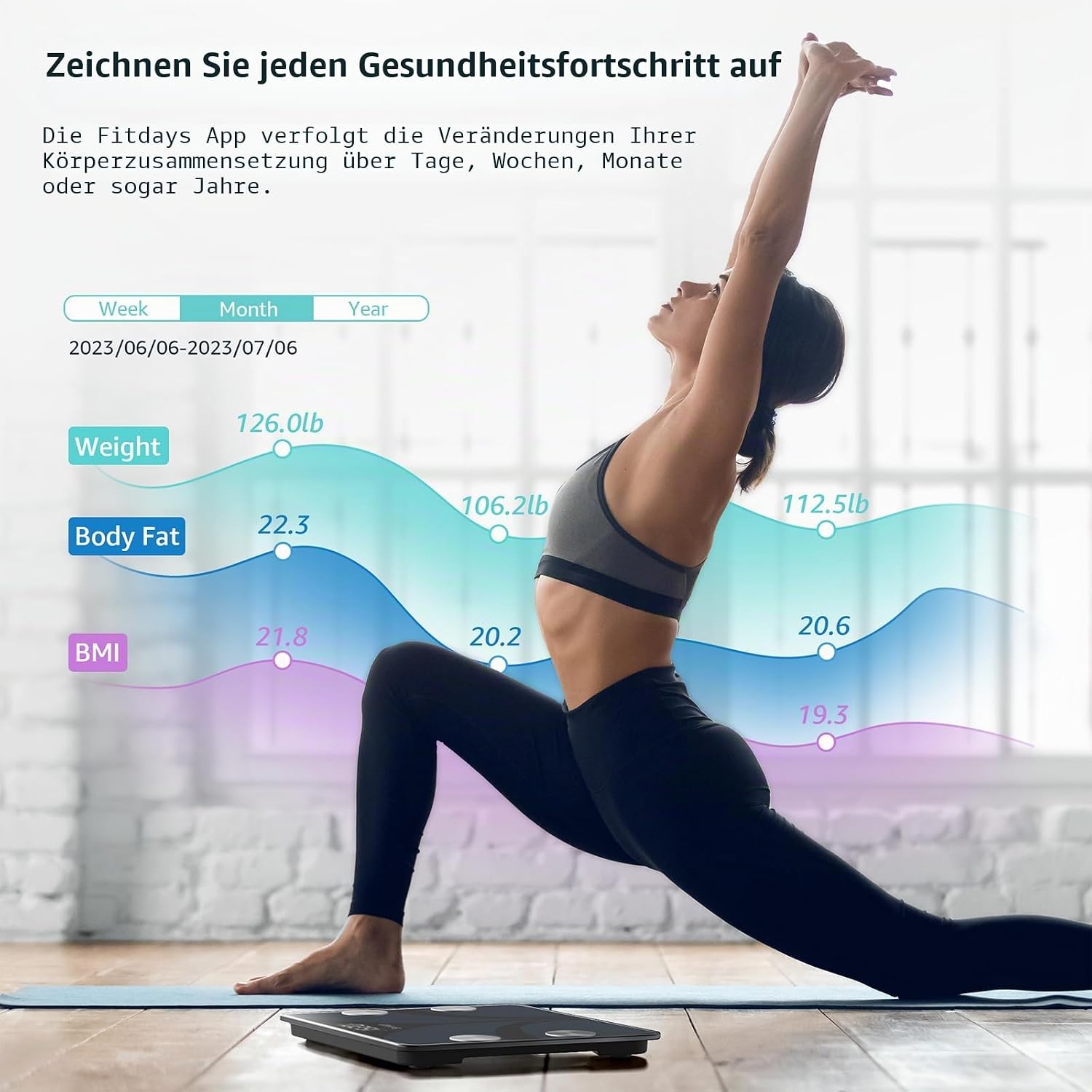 Detalle 2 de Posture Personenwaage Digital mit 13 Messwerten ⚖