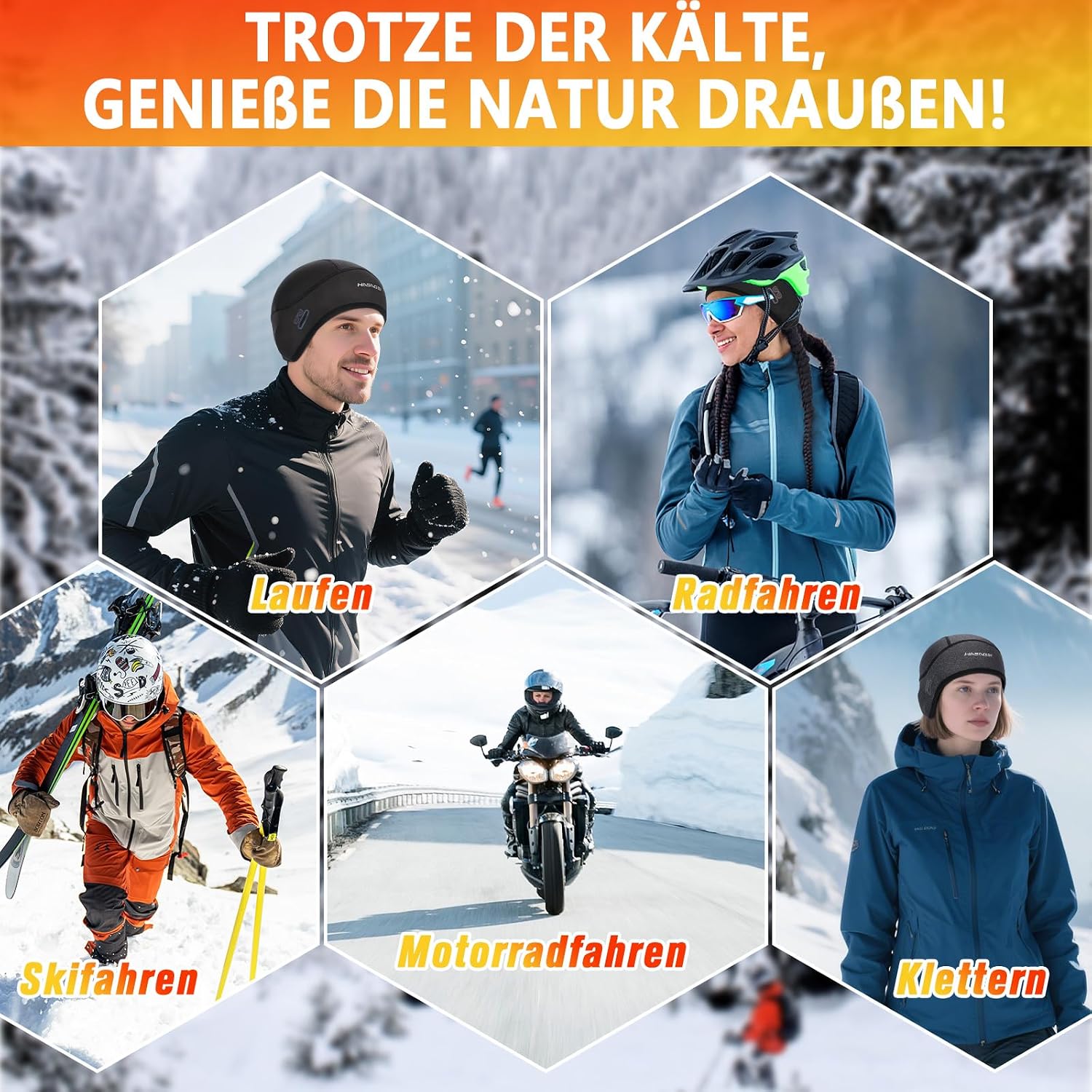 Thumbnail 6 de HASAGEI Fahrrad Mütze Winddicht