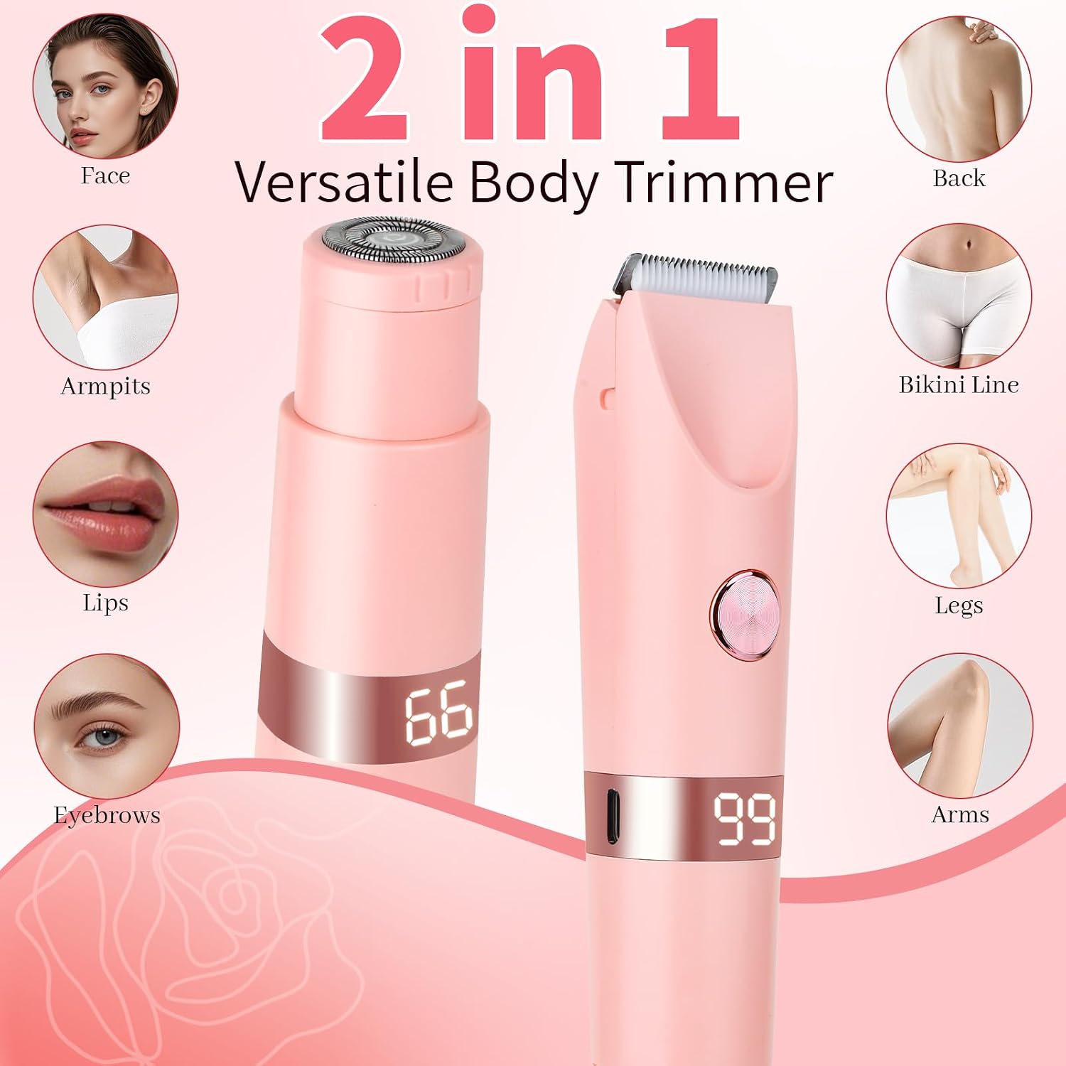 Thumbnail 1 de Beanify Épilateur 2 en 1 pour bikini et visage – Étanche IPX7, LED et recharge USB