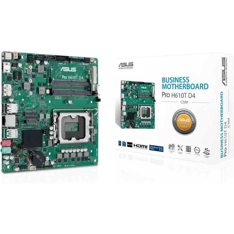 Detalle de ASUS Pro H610T D4-CSM: placa base empresarial con gestión centralizada