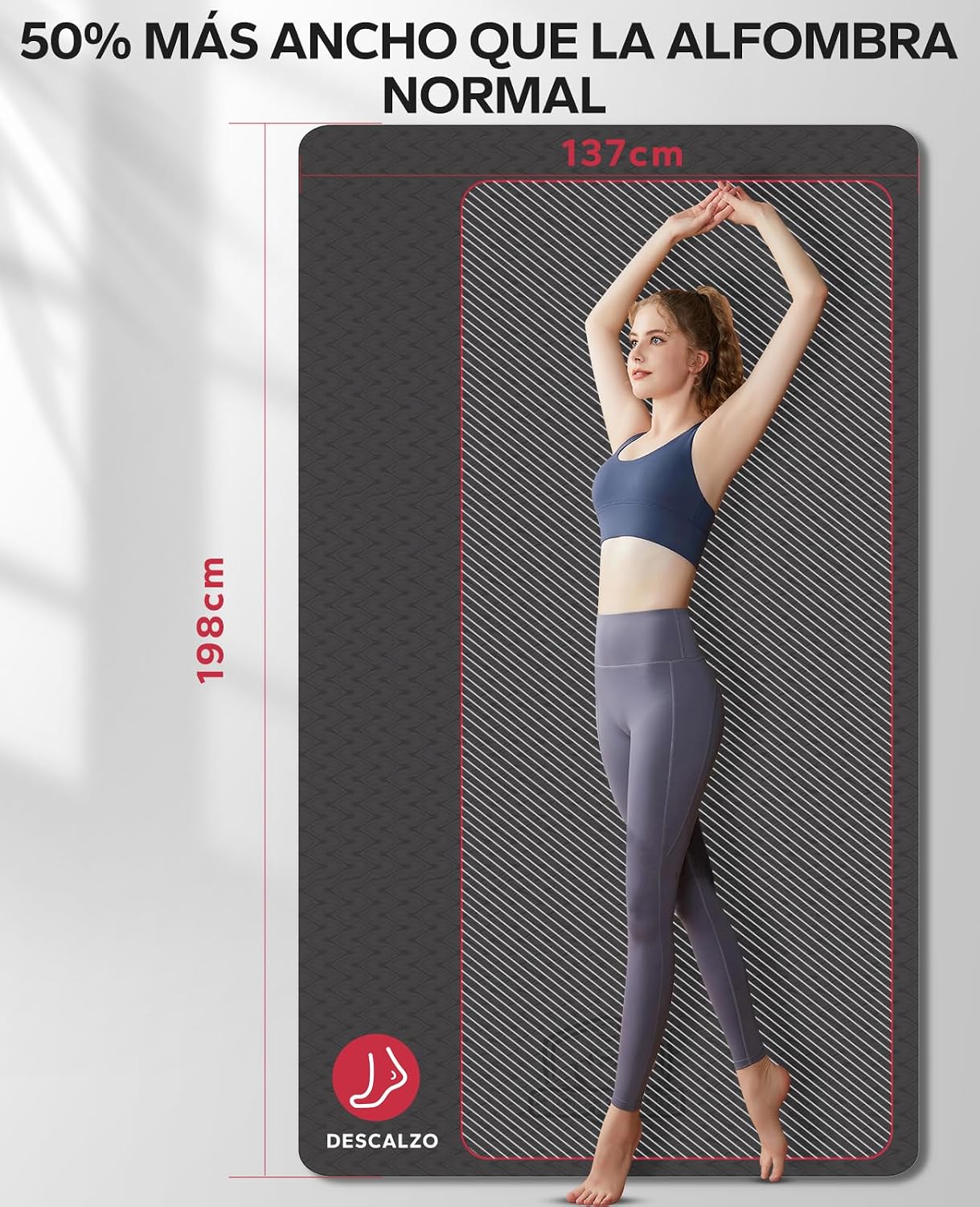 Detalle 2 de HAPBEAR Esterilla Yoga Grande 198×137 cm 6mm