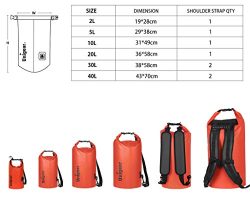 Detalle de Unigear Waterproof Bags: Ultra-Compact to Large Dry Bags for Outdoor Adventures
