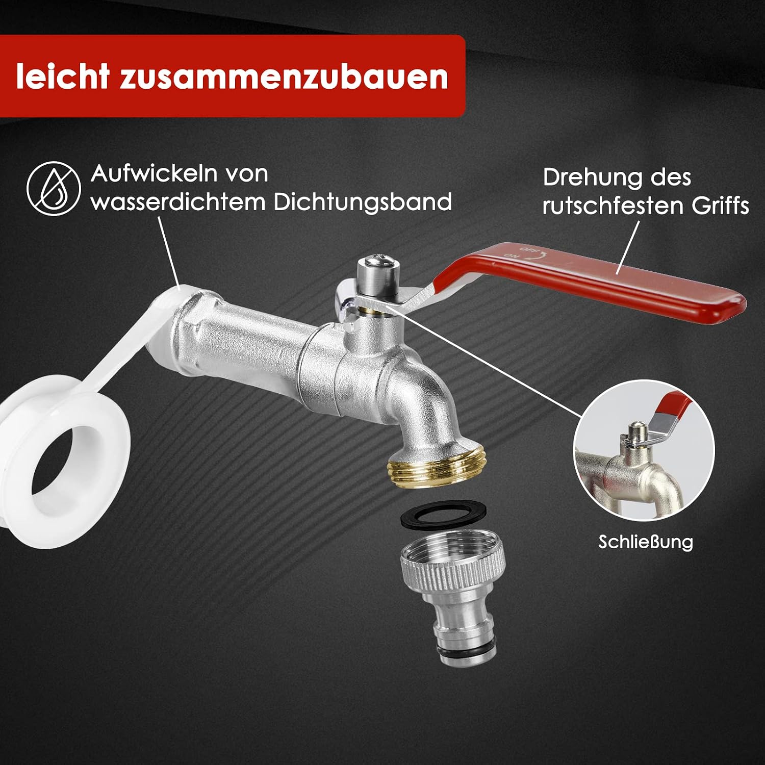 Thumbnail 4 de SPGOOD Garten Wasserhahn 1/2 Zoll Messing