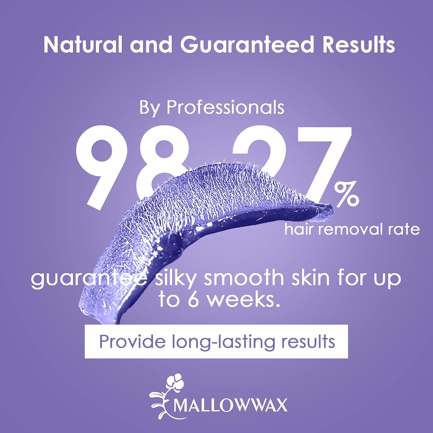 Detalle de Mallowwax Hard Wax Beads, Lavender Stripless Wax for Coarse Hair, 16 Ounce