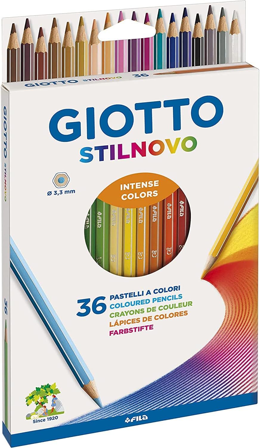 Detalle de Giotto Stilnovo Astuccio da 24 Matite a Pastello Colorate - 3,3 mm, Multicolore
