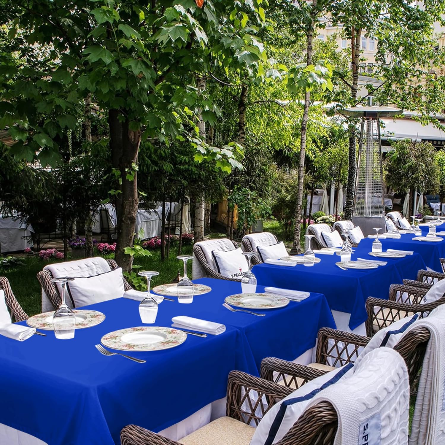 Detalle de Sancua Royal Blue Tablecloth for 8 Foot Rectangle Tables (6 Pack) – 60x120 Inch, Reusable Polyester