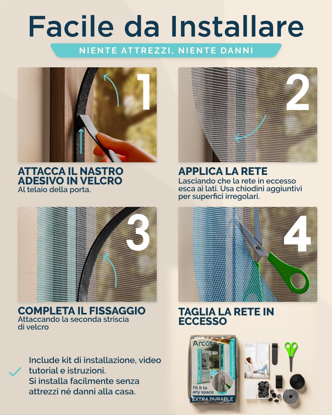 Detalle 2 de ARCOL Zanzariera Magnetica porta 155x260 cm