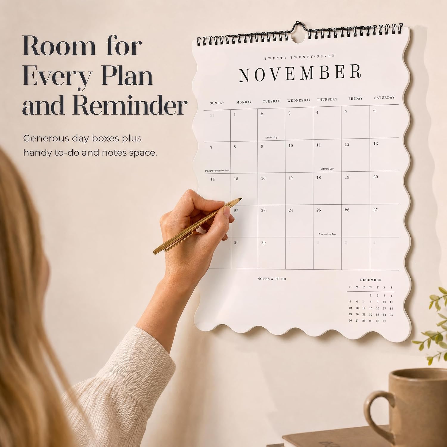 Detalle de ZICOTO 2026–2027 Wall Calendar, 14" x 11", August 2026–December 2027