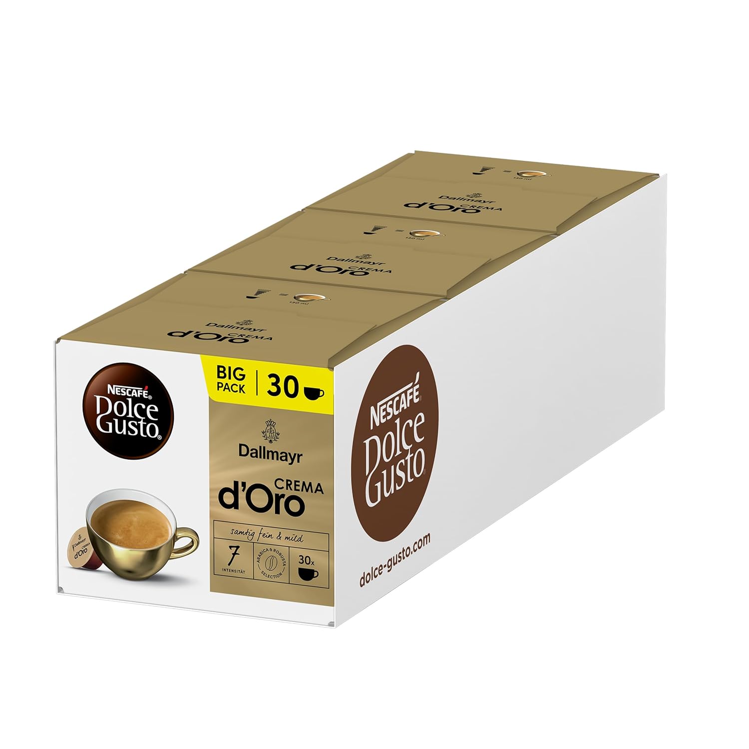 Detalle de NESCAFÉ Dolce Gusto Dallmayr Crema d'Oro Kaffeekapseln – 3er Vorratspack (3 x 30 Kapseln)