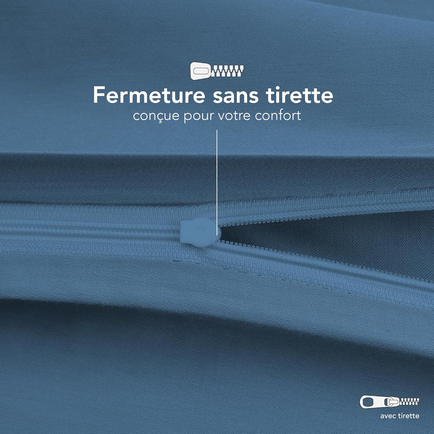 Thumbnail 3 de Taies d’oreiller Dreamzie 65x65 cm en coton jersey (lot de 2) – Bleu