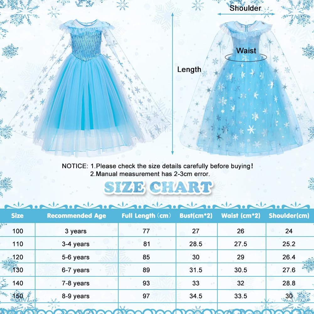 Thumbnail 4 de AYBUY Costume da Principessa per Bambina con Corona, Bacchetta e Accessori - Set Completo